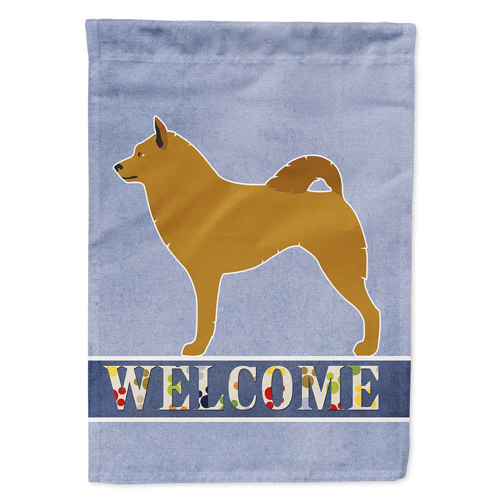 Finnish Spitz Welcome Flag Canvas House Size BB8343CHF