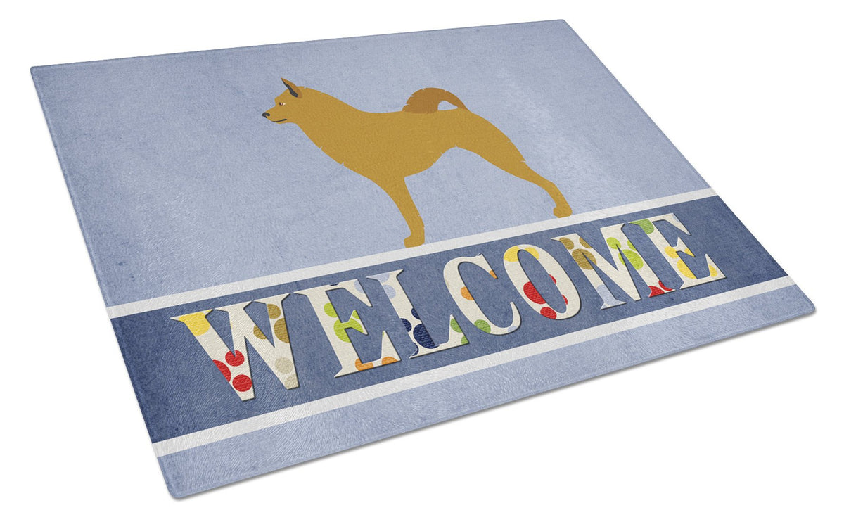 Finnish Spitz Welcome Glass Cutting Board Large BB8343LCB by Caroline&#39;s Treasures