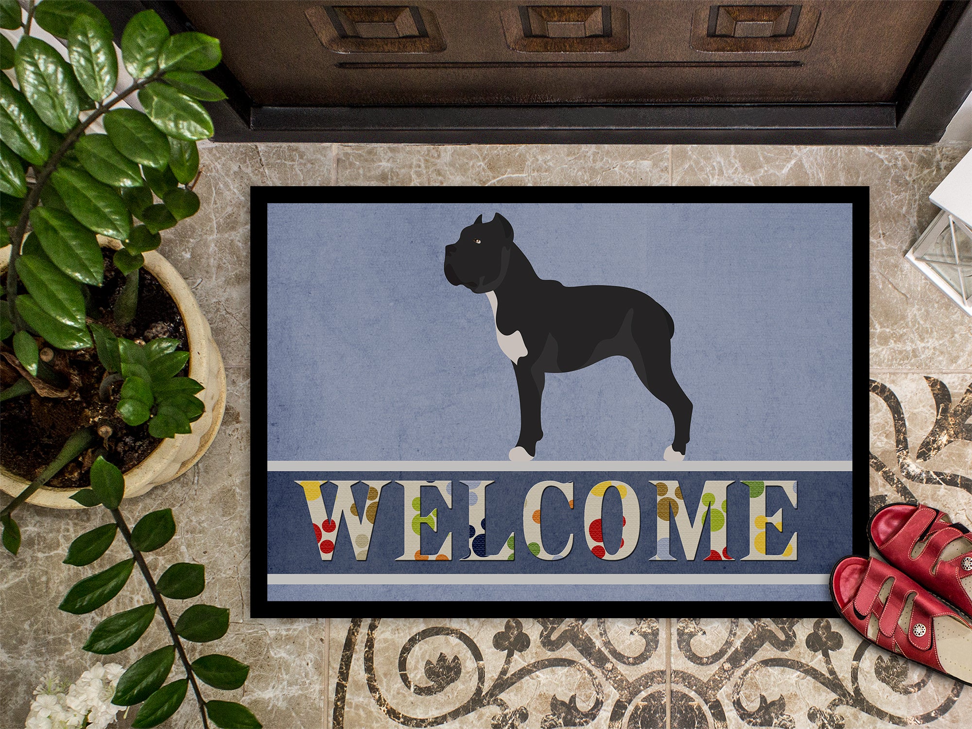 Cane Corso Welcome Indoor or Outdoor Mat 18x27 BB8345MAT - the-store.com