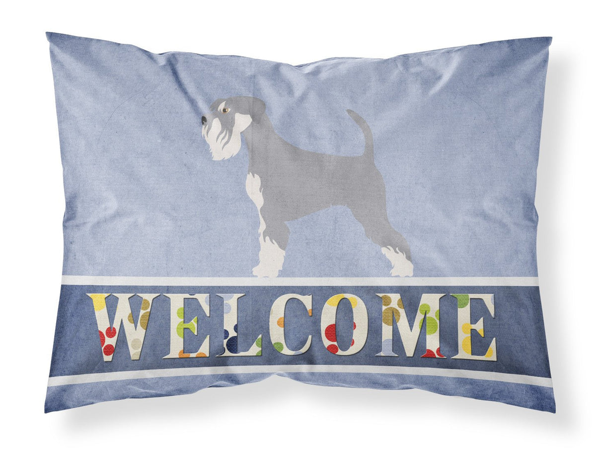 Schnauzer Welcome Fabric Standard Pillowcase BB8350PILLOWCASE by Caroline&#39;s Treasures