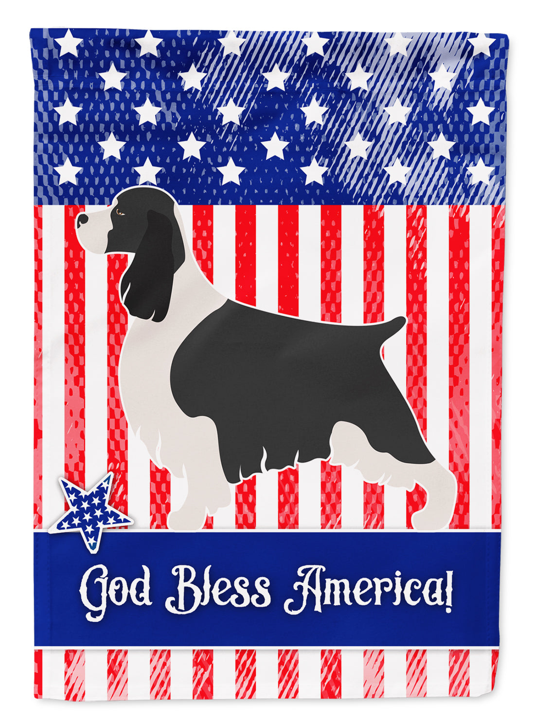 English Springer Spaniel American Flag Canvas House Size BB8354CHF  the-store.com.