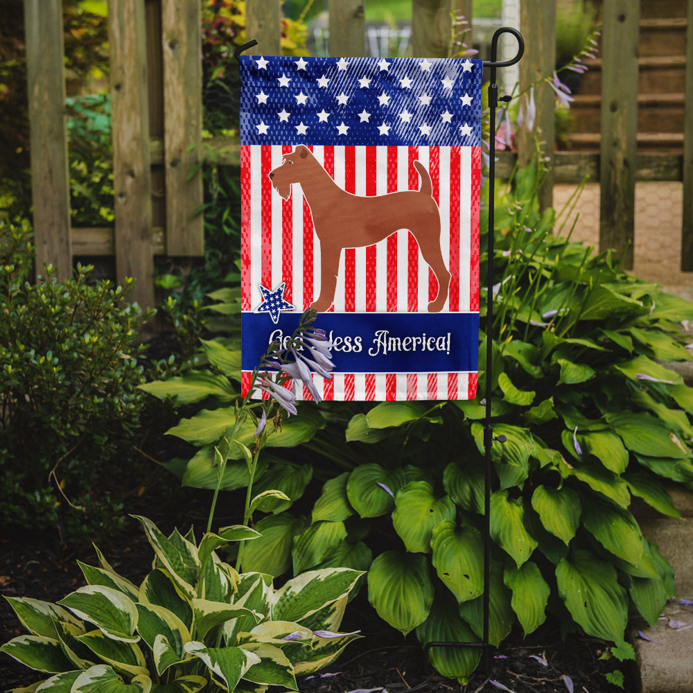 Irish Terrier American Flag Garden Size BB8357GF
