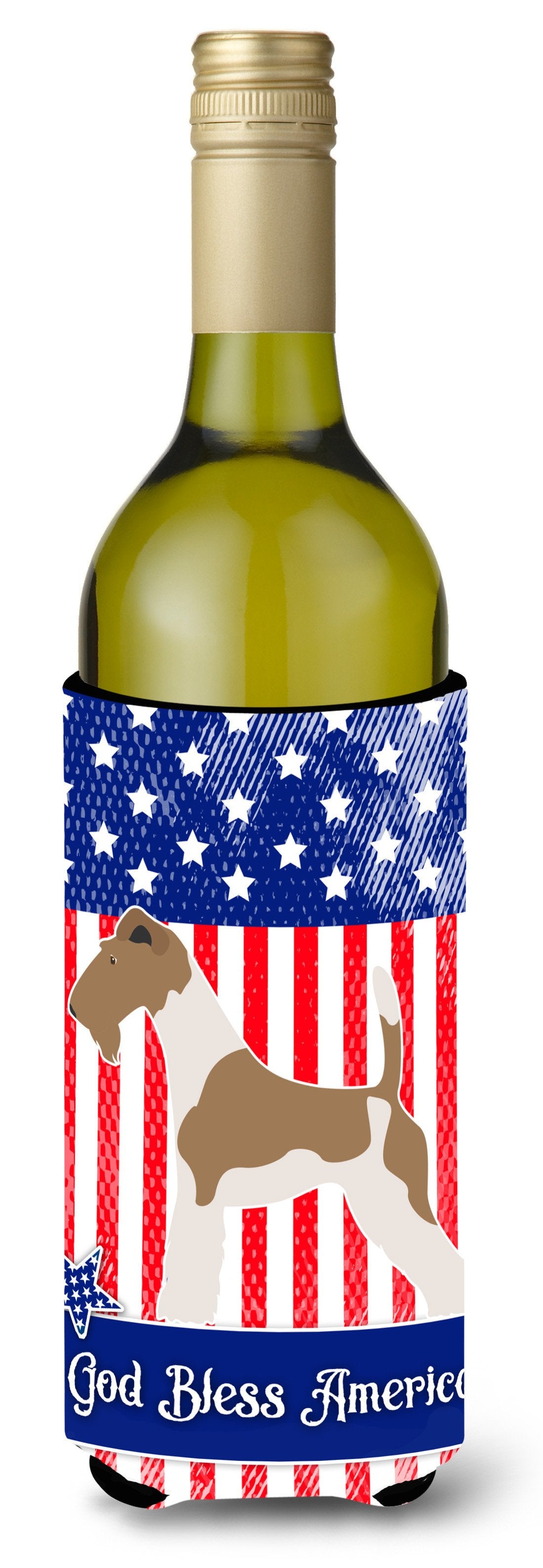 Wire Fox Terrier American Wine Bottle Beverge Insulator Hugger BB8365LITERK by Caroline&#39;s Treasures