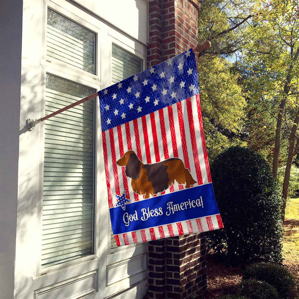 Longhaired Dachshund American Flag Canvas House Size BB8368CHF  the-store.com.
