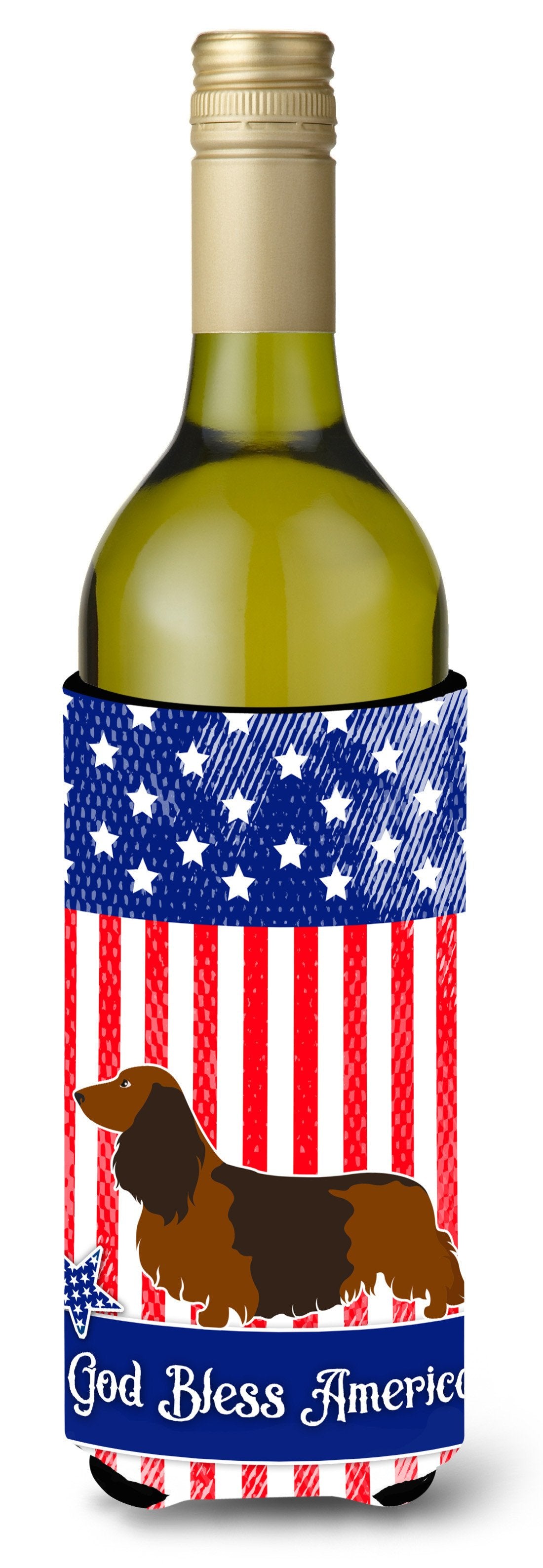 Longhaired Dachshund American Wine Bottle Beverge Insulator Hugger BB8368LITERK by Caroline&#39;s Treasures