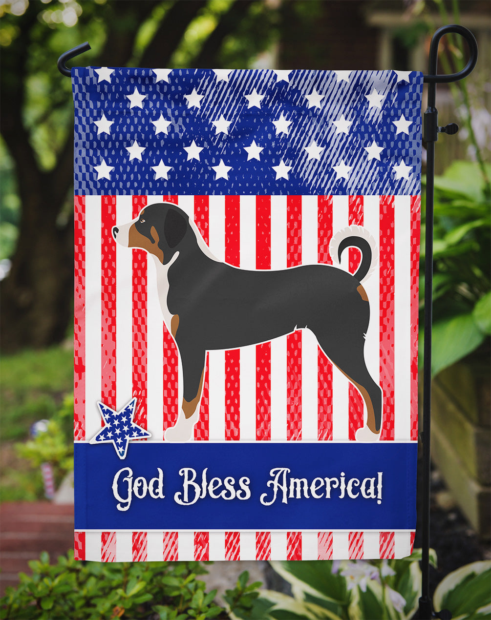 Appenzeller Sennenhund American Flag Garden Size BB8369GF