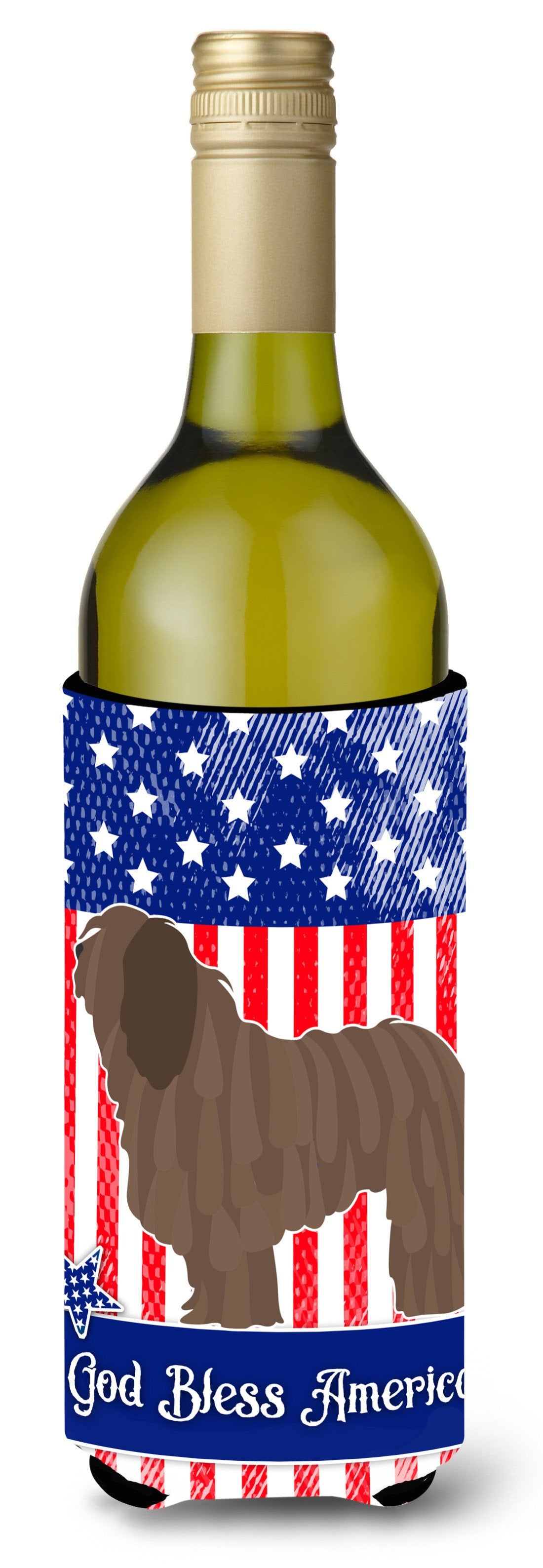 Bergamasco Shepherd American Wine Bottle Beverge Insulator Hugger BB8372LITERK by Caroline&#39;s Treasures