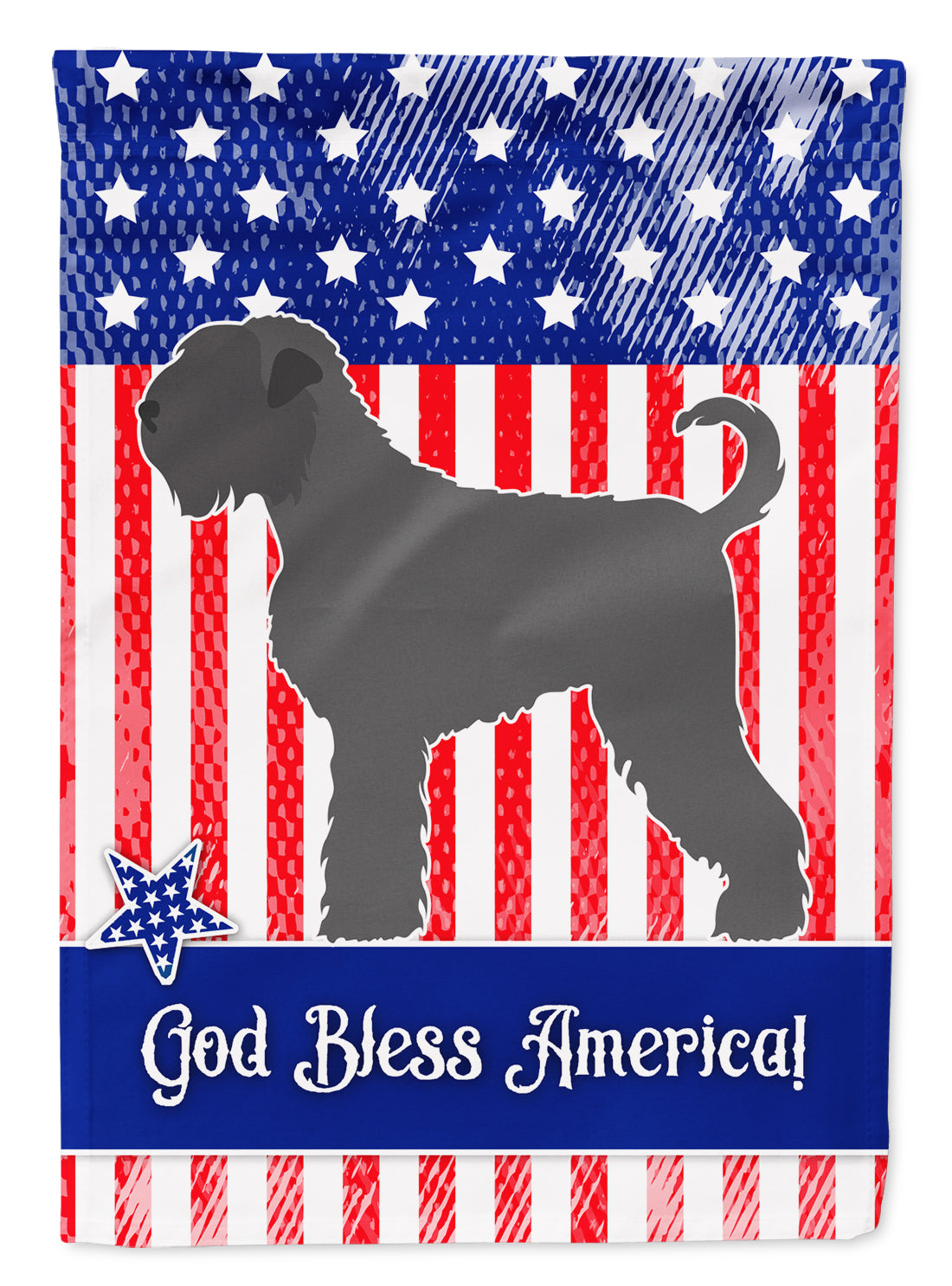 Black Russian Terrier American Flag Garden Size BB8374GF  the-store.com.