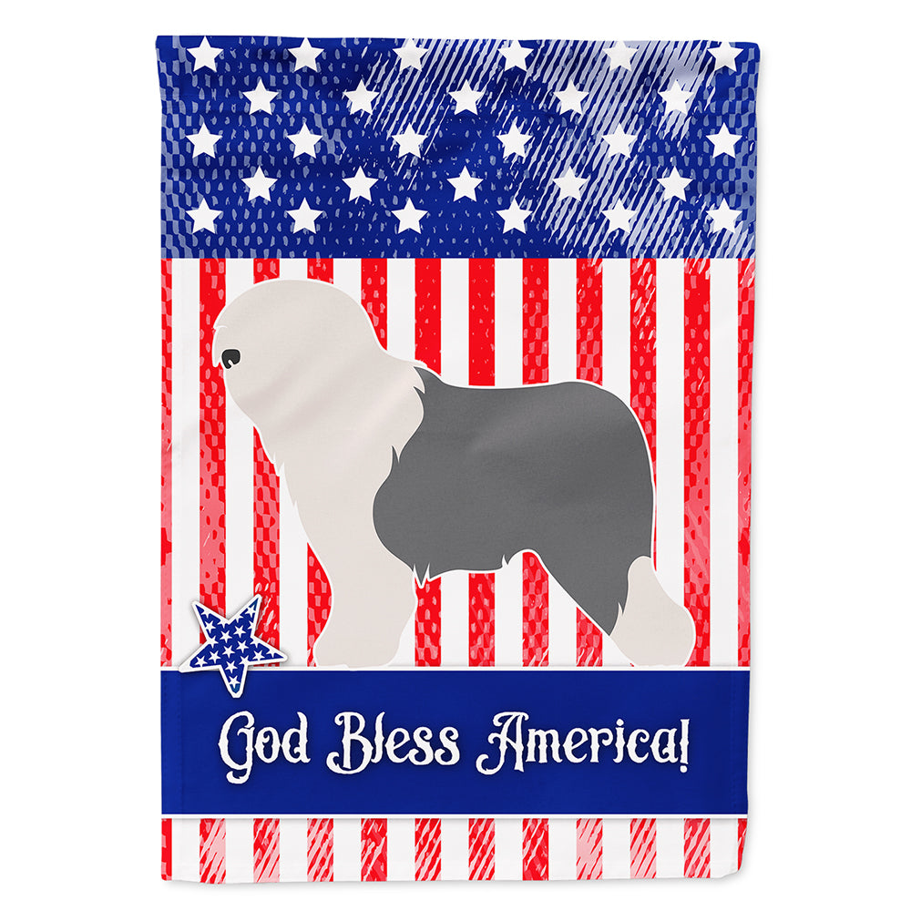 Old English Sheepdog Bobtail American Flag Canvas House Size BB8375CHF
