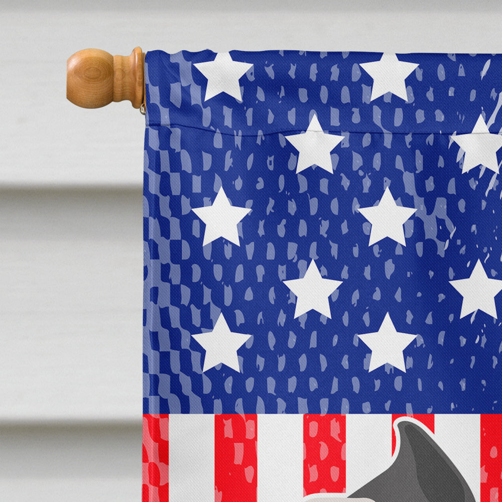 Miniature Schnauzer American Flag Canvas House Size BB8379CHF