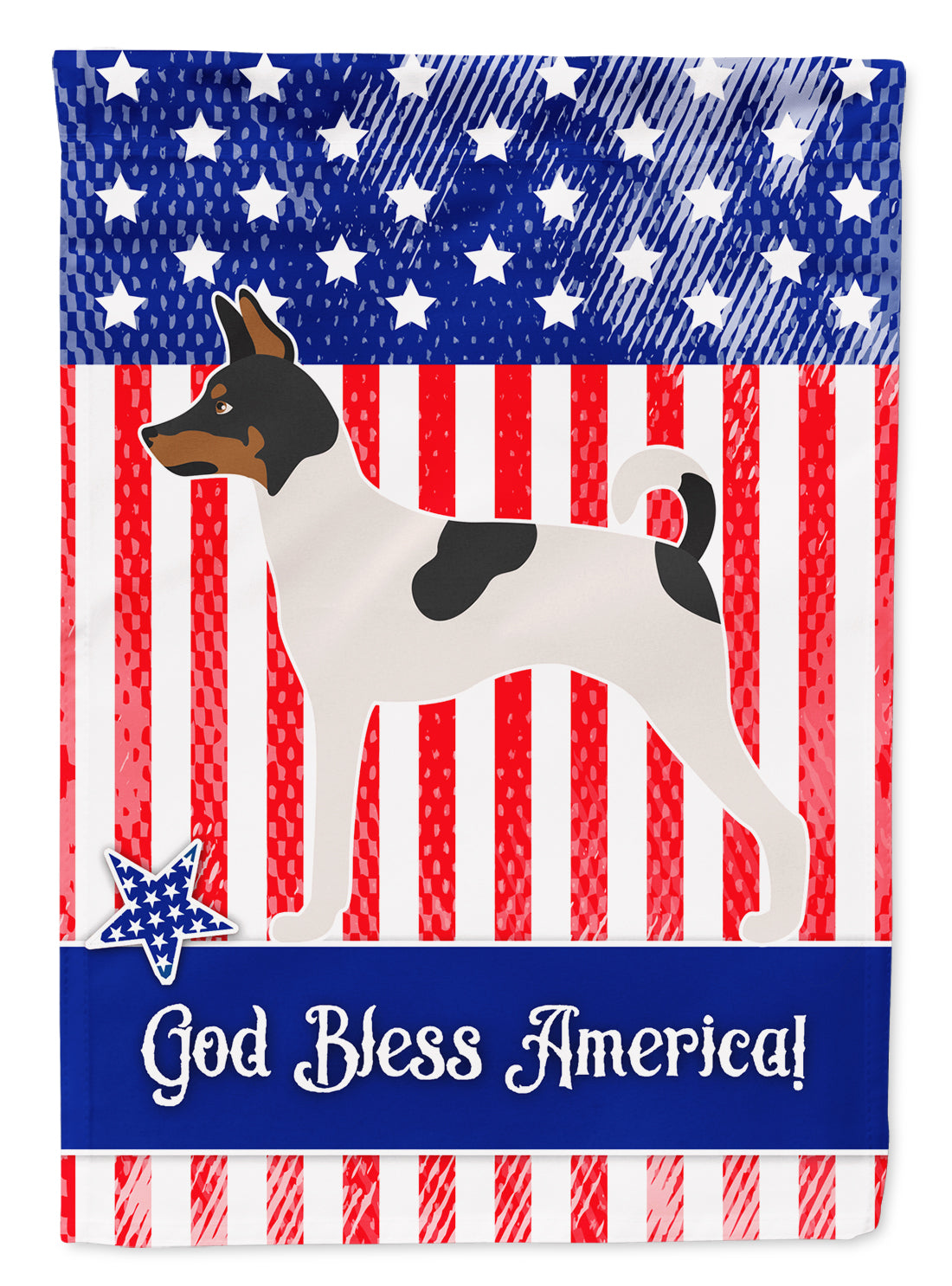 American Toy Fox Terrier American Flag Garden Size BB8387GF