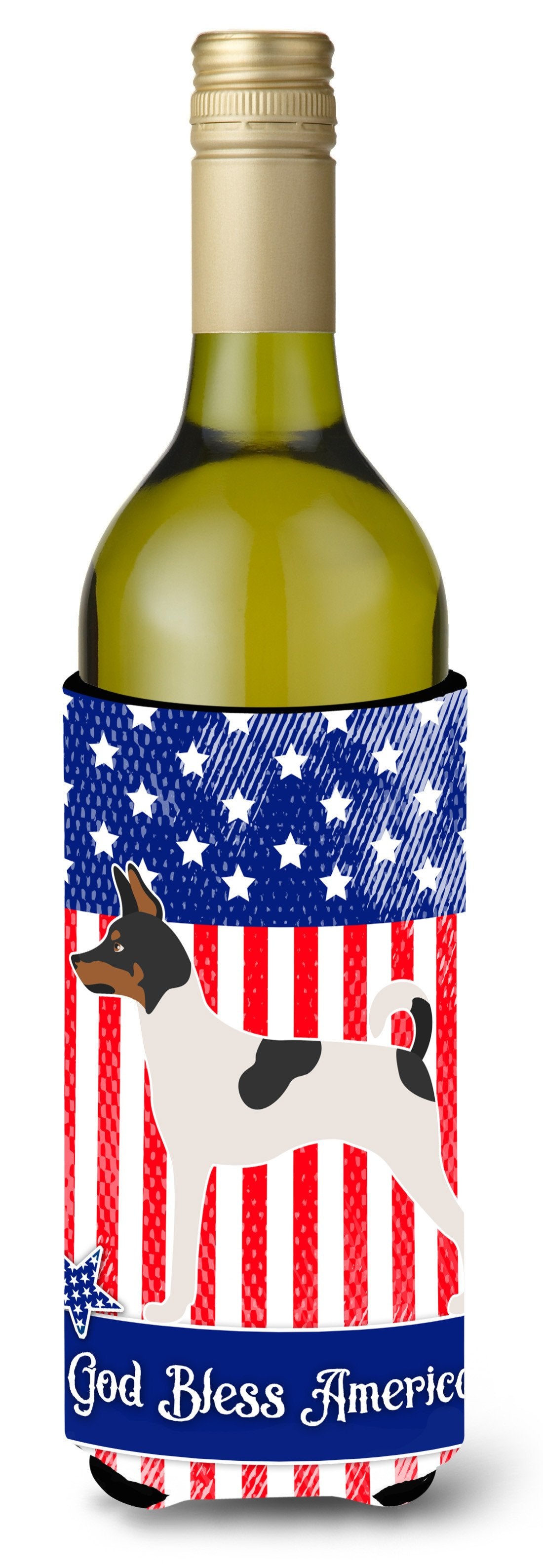 American Toy Fox Terrier American Wine Bottle Beverge Insulator Hugger BB8387LITERK by Caroline&#39;s Treasures
