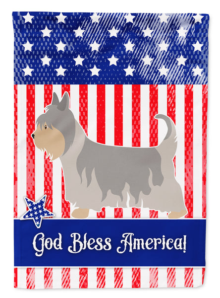Australian Silky Terrier American Flag Garden Size BB8388GF