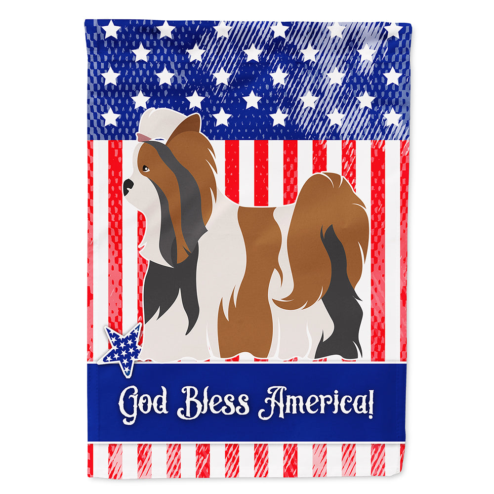 Biewer Terrier American Flag Canvas House Size BB8389CHF