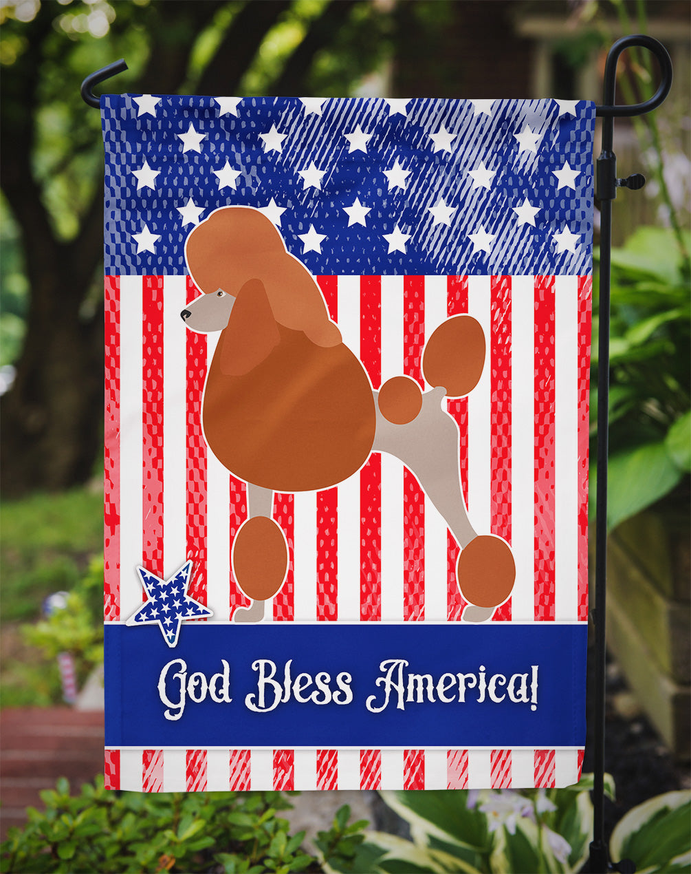 Royal Poodle American Flag Garden Size BB8392GF  the-store.com.