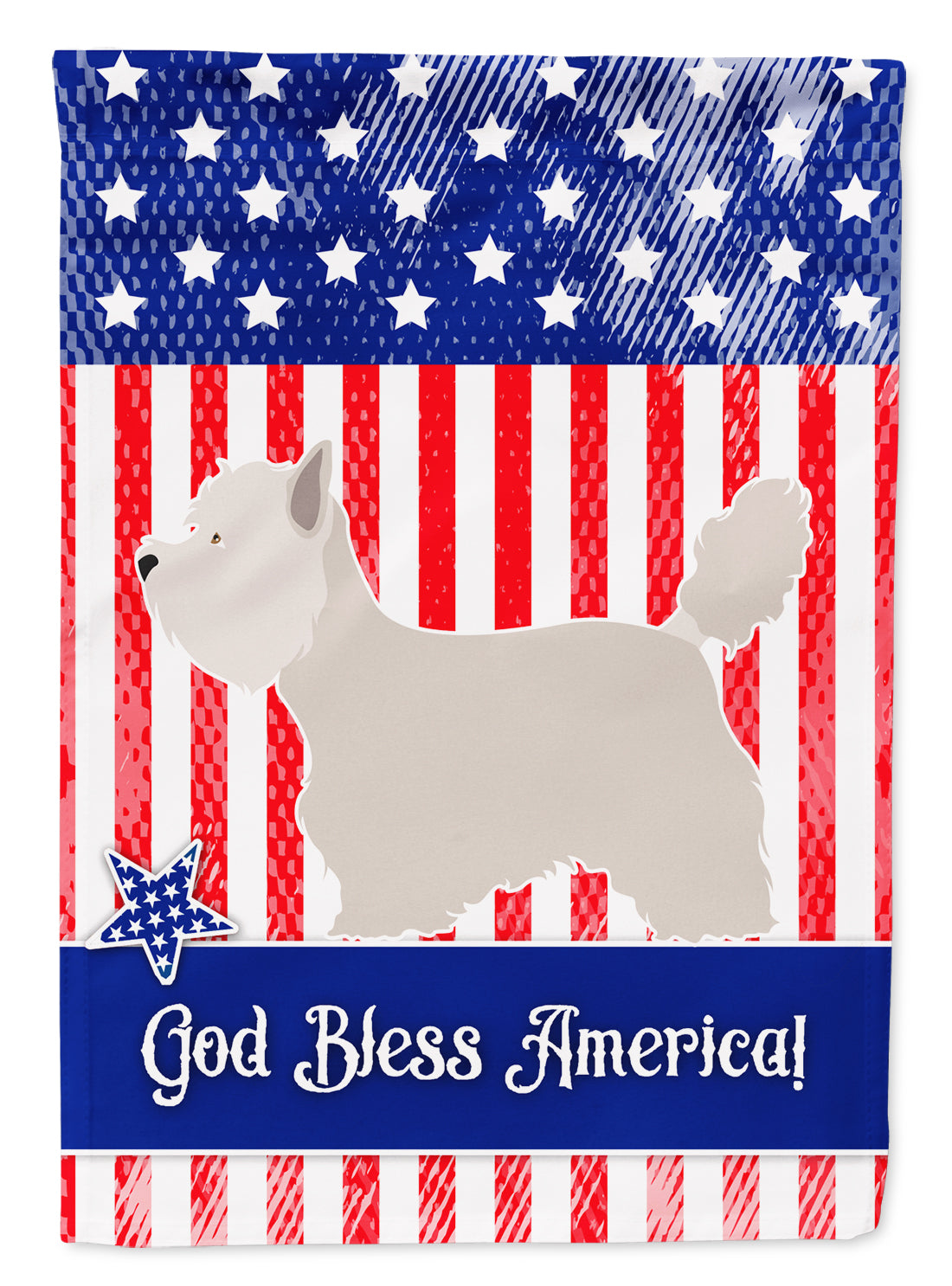 Westie American Flag Canvas House Size BB8399CHF  the-store.com.