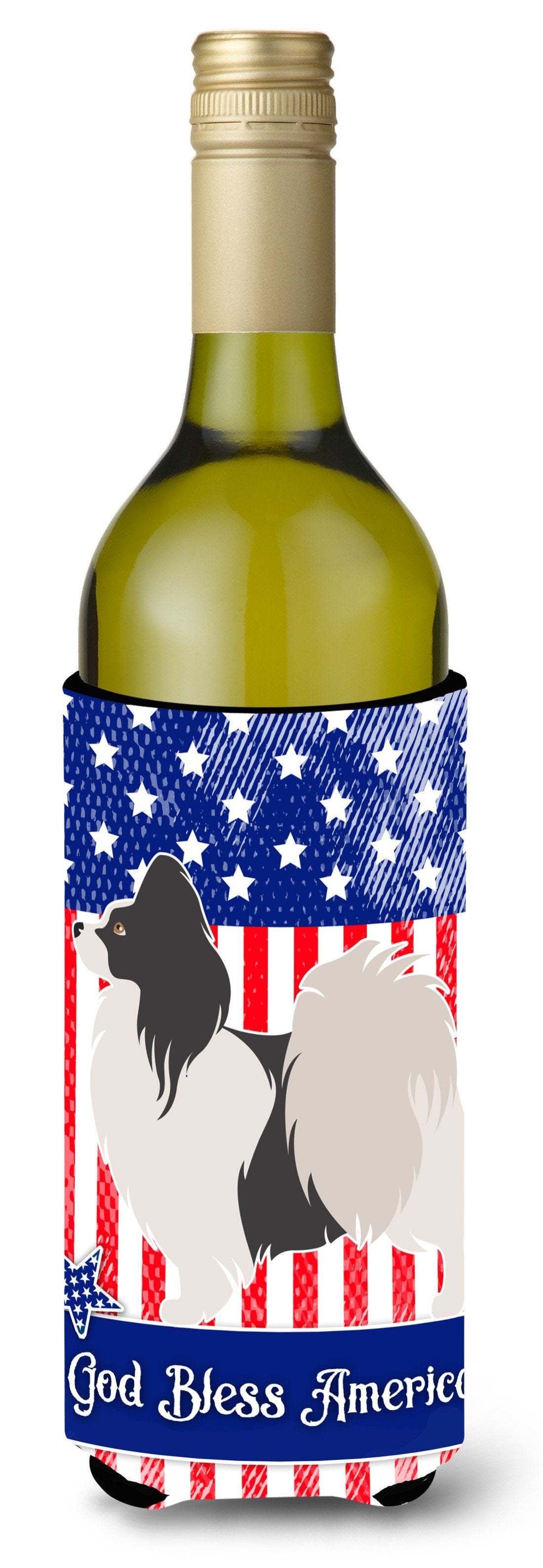 Papillon American Wine Bottle Beverge Insulator Hugger BB8403LITERK by Caroline's Treasures