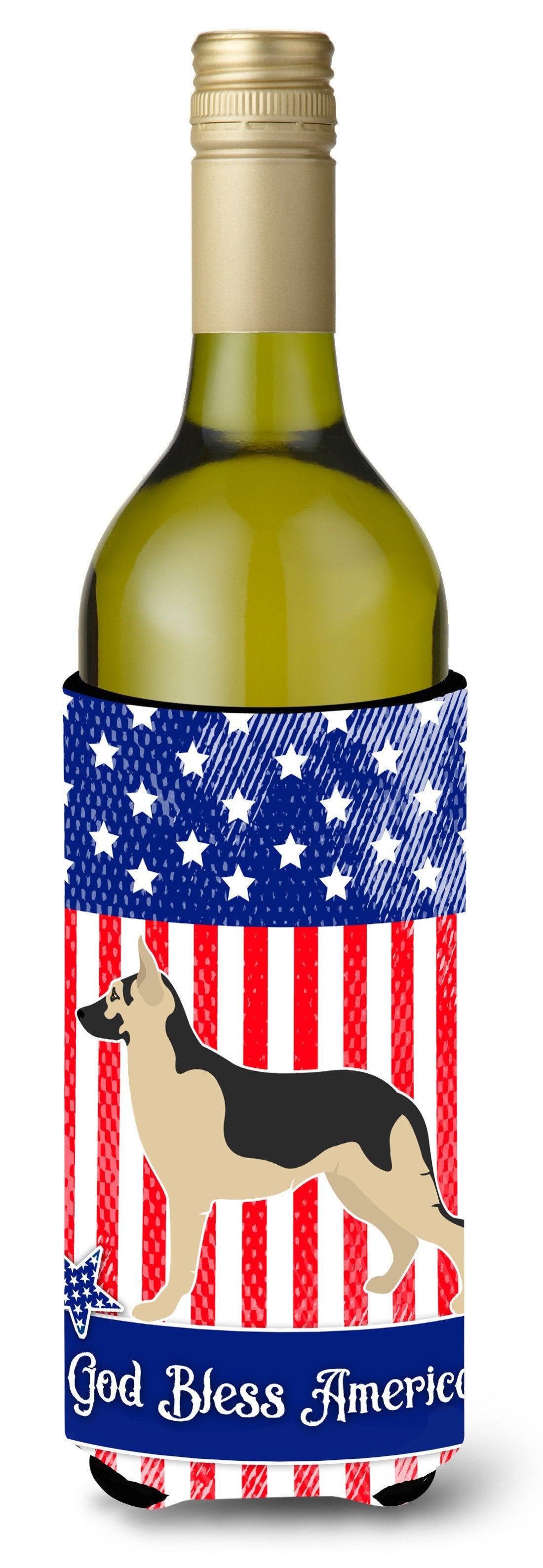 German Shepherd American Wine Bottle Beverge Insulator Hugger BB8411LITERK by Caroline&#39;s Treasures