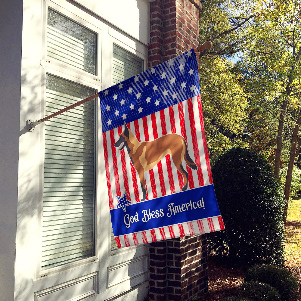 Caroline's Treasures Malinois Belgian Shepherd American Flag Canvas House Size BB8413CHF