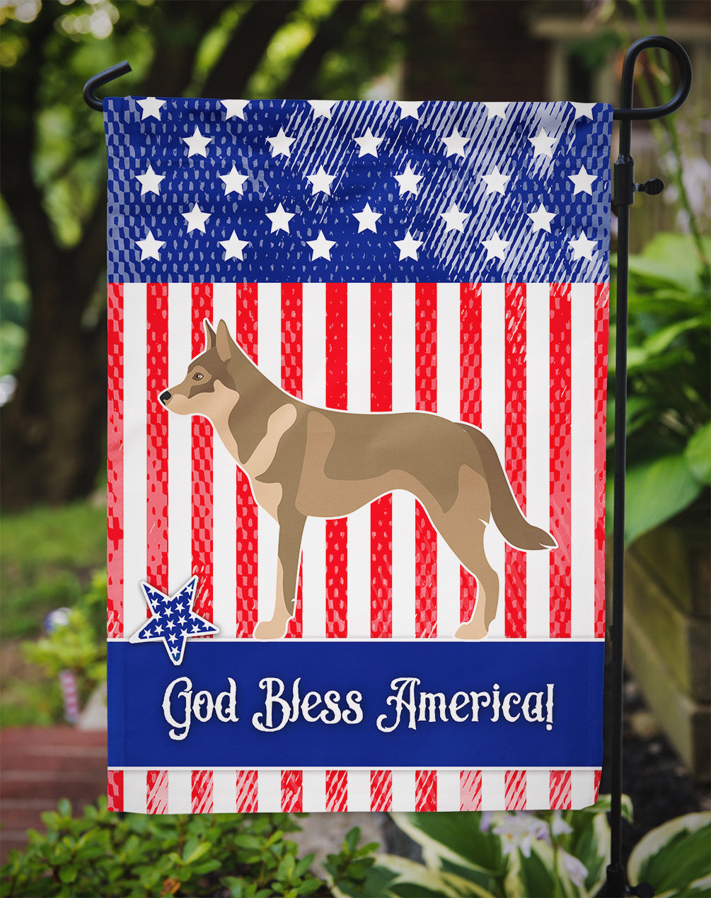 Czechoslovakian Wolfdog American Flag Garden Size BB8416GF