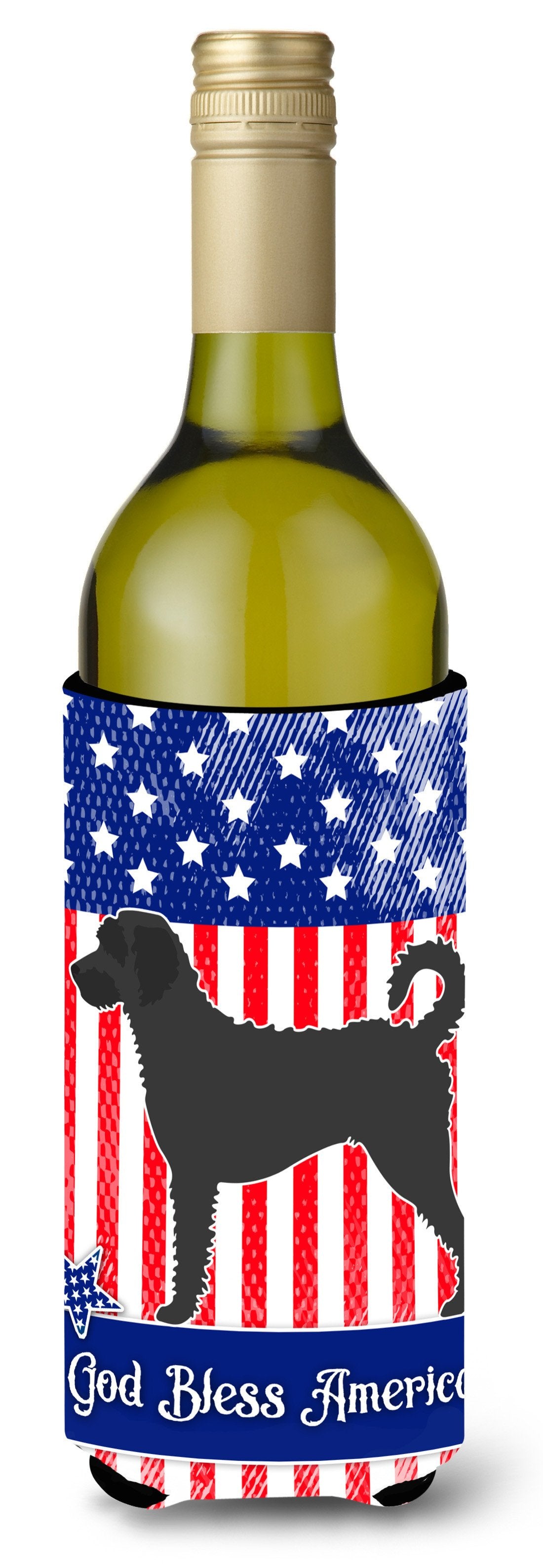 Labradoodle American Wine Bottle Beverge Insulator Hugger BB8418LITERK by Caroline&#39;s Treasures