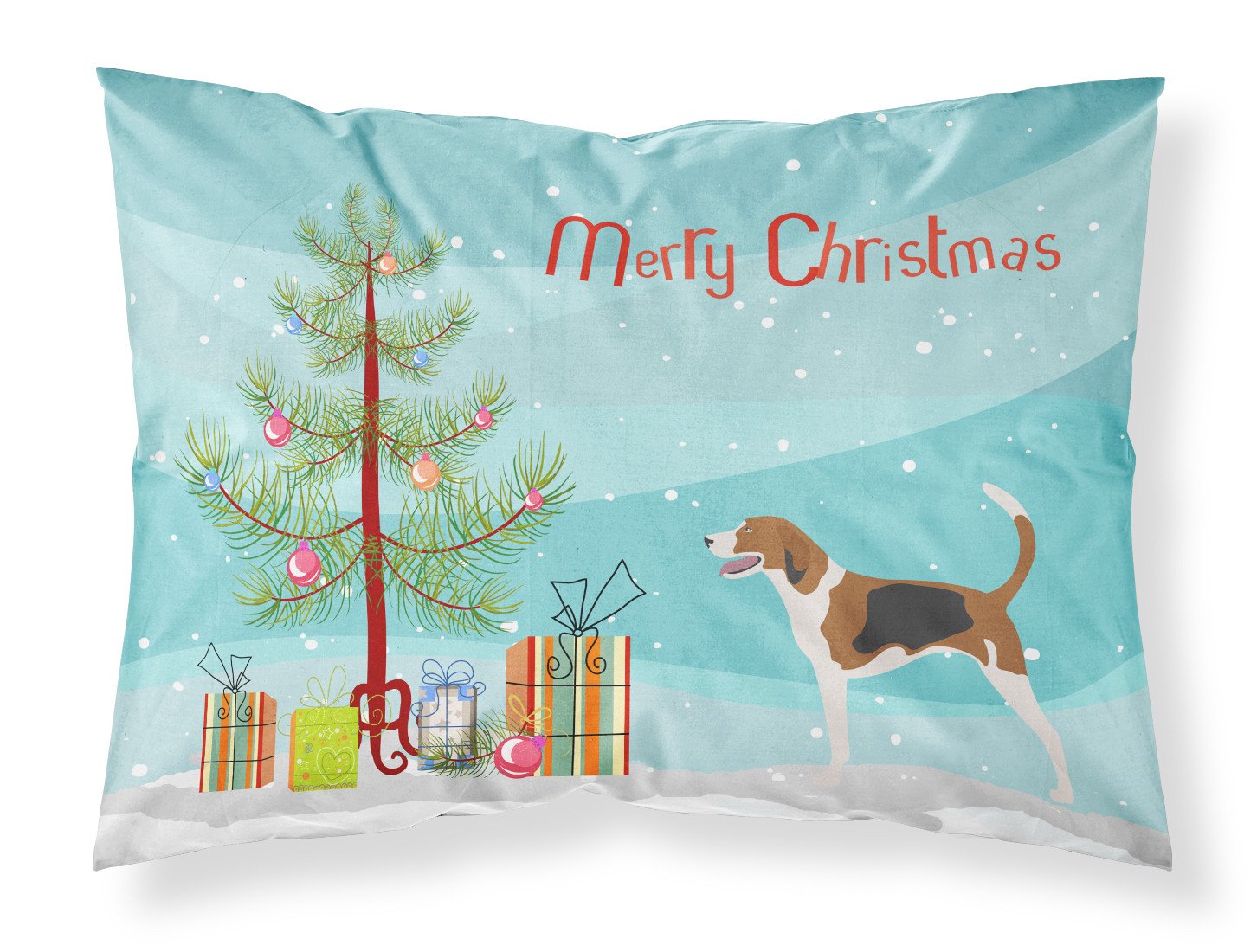American Foxhound Christmas Fabric Standard Pillowcase BB8433PILLOWCASE by Caroline's Treasures