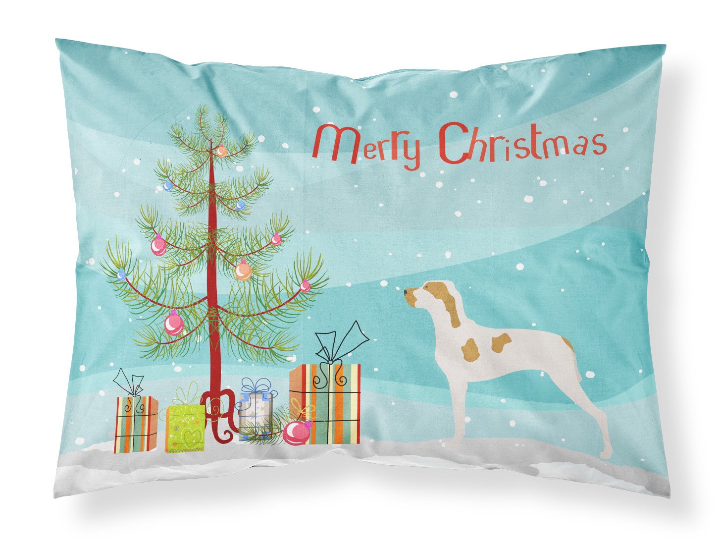 Ariege Pointer Christmas Fabric Standard Pillowcase BB8434PILLOWCASE by Caroline's Treasures