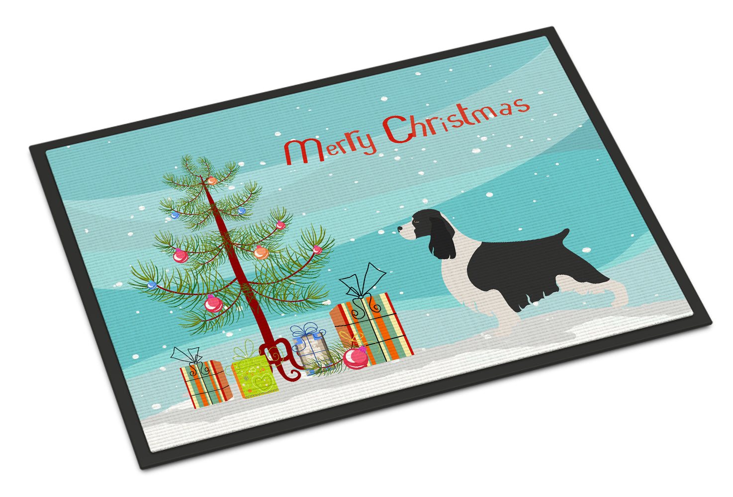 English Springer Spaniel Christmas Indoor or Outdoor Mat 18x27 BB8435MAT - the-store.com