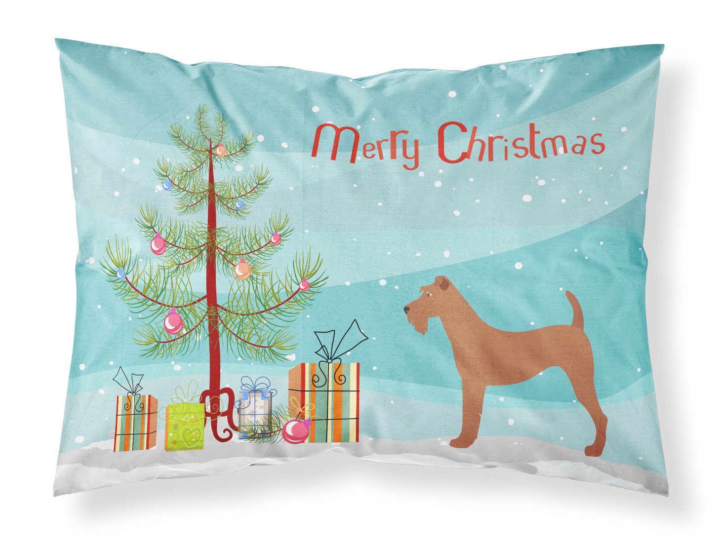 Irish Terrier Christmas Fabric Standard Pillowcase BB8438PILLOWCASE by Caroline's Treasures