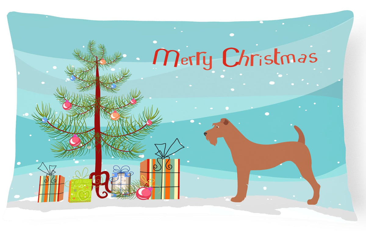 Irish Terrier Christmas Canvas Fabric Decorative Pillow BB8438PW1216 by Caroline&#39;s Treasures