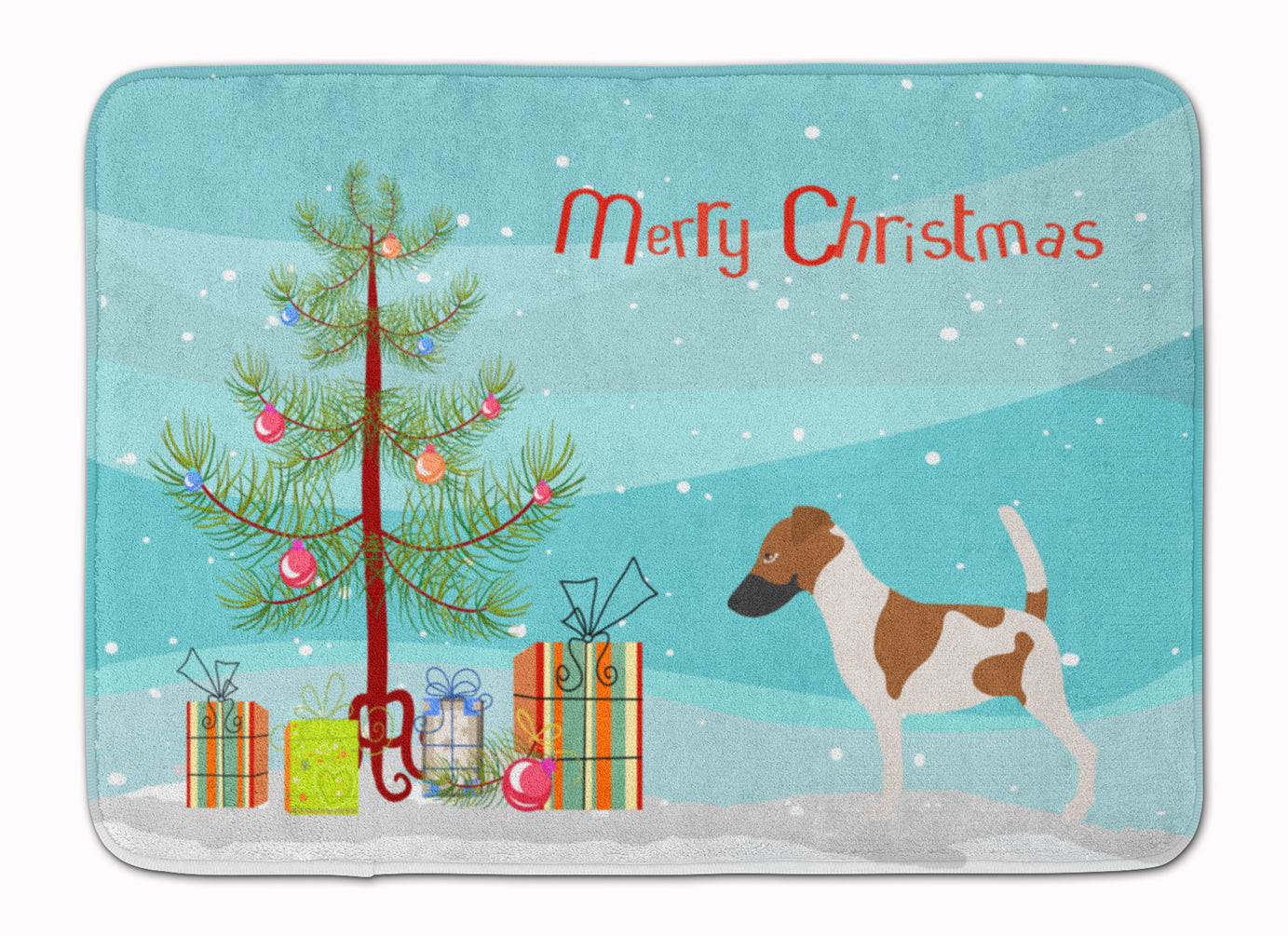 Smooth Fox Terrier Christmas Machine Washable Memory Foam Mat BB8441RUG - the-store.com