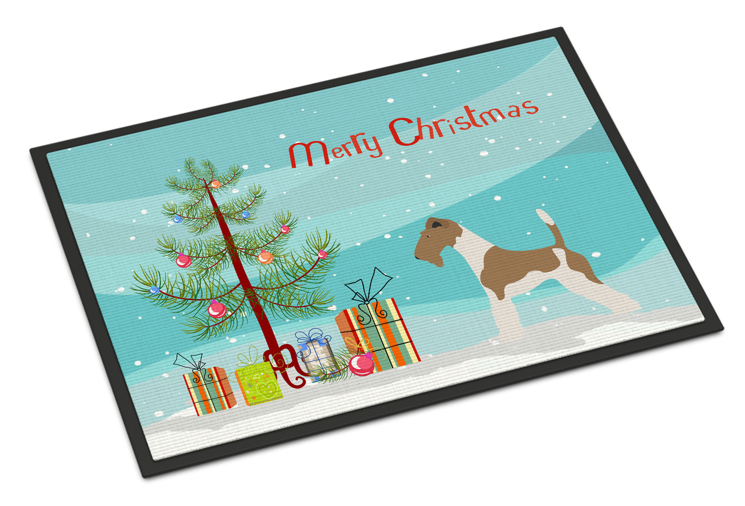Wire Fox Terrier Christmas Indoor or Outdoor Mat 18x27 BB8446MAT - the-store.com