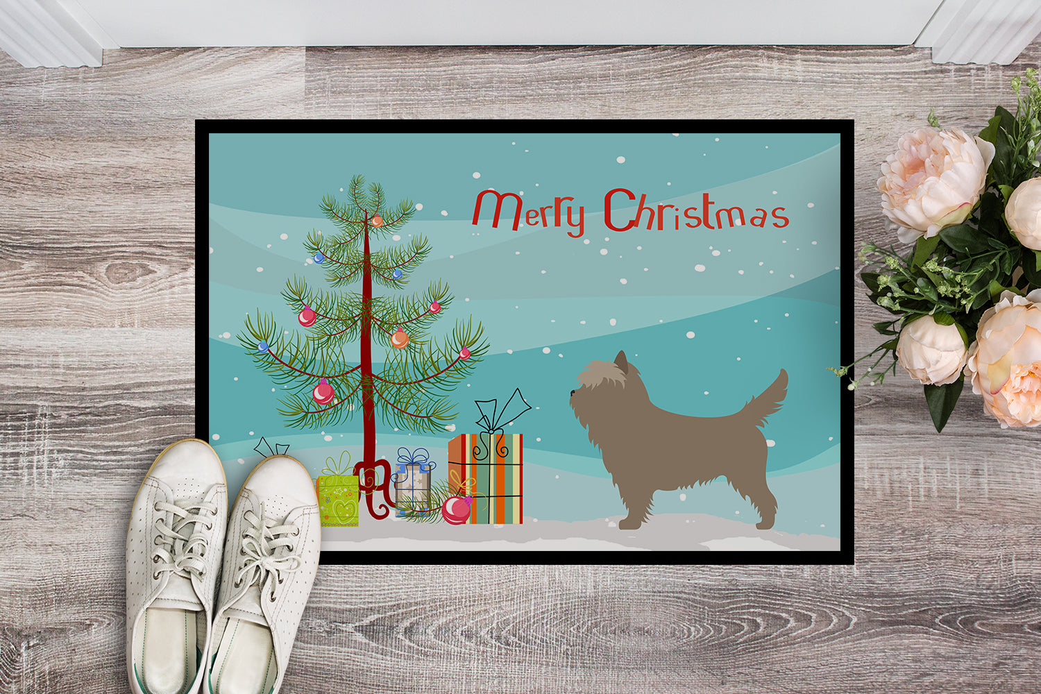 Cairn Terrier Christmas Indoor or Outdoor Mat 18x27 BB8448MAT - the-store.com