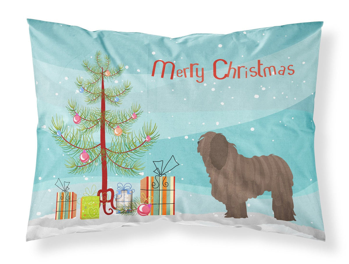 Bergamasco Shepherd Christmas Fabric Standard Pillowcase BB8453PILLOWCASE by Caroline&#39;s Treasures