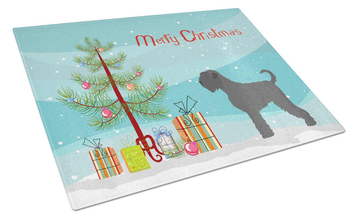 Black Russian Terrier Christmas Glass Cutting Board Large BB8455LCB by Caroline&#39;s Treasures