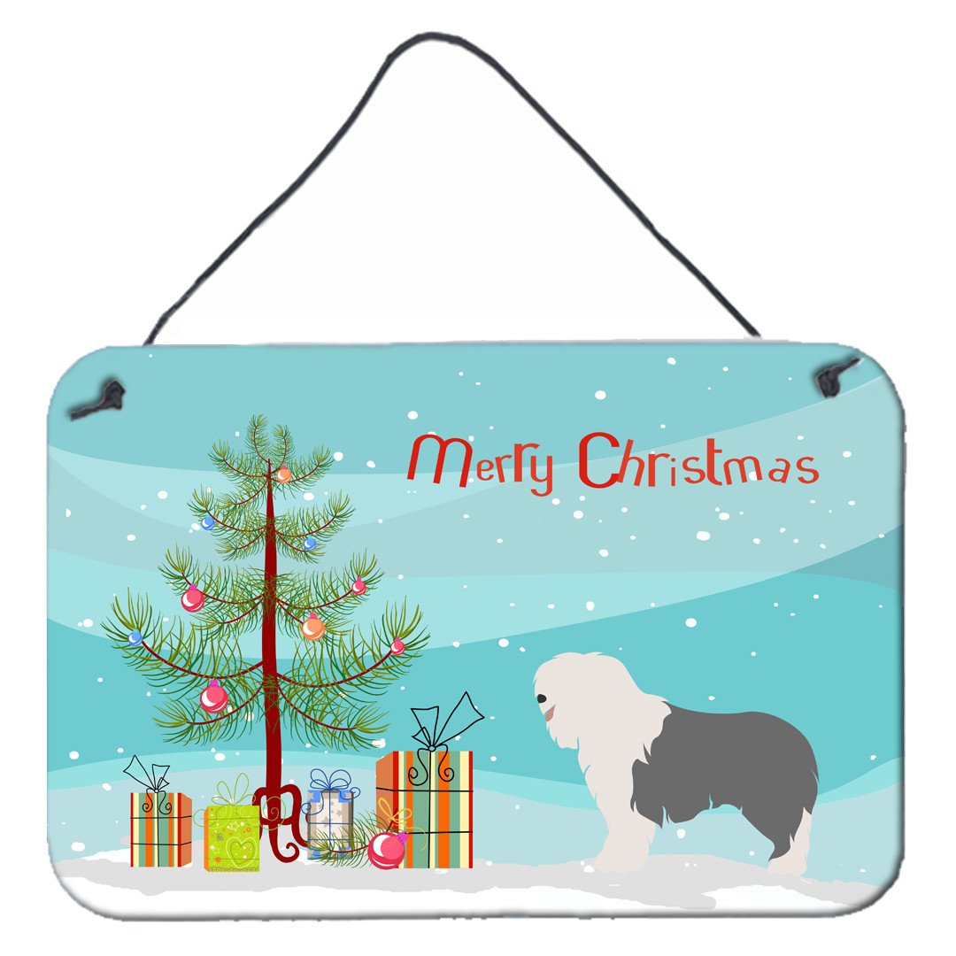 Old English Sheepdog Christmas Wall or Door Hanging Prints BB8466DS812 by Caroline&#39;s Treasures