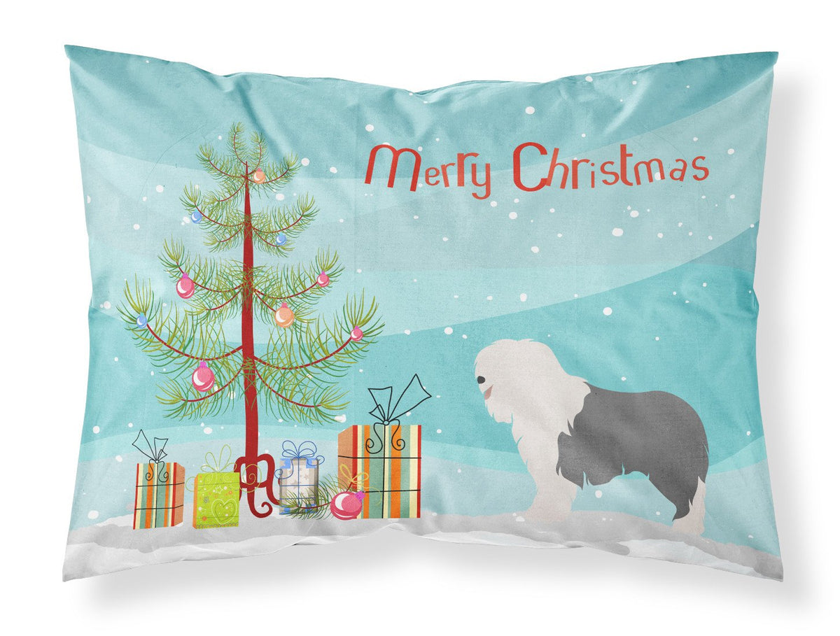 Old English Sheepdog Christmas Fabric Standard Pillowcase BB8466PILLOWCASE by Caroline&#39;s Treasures