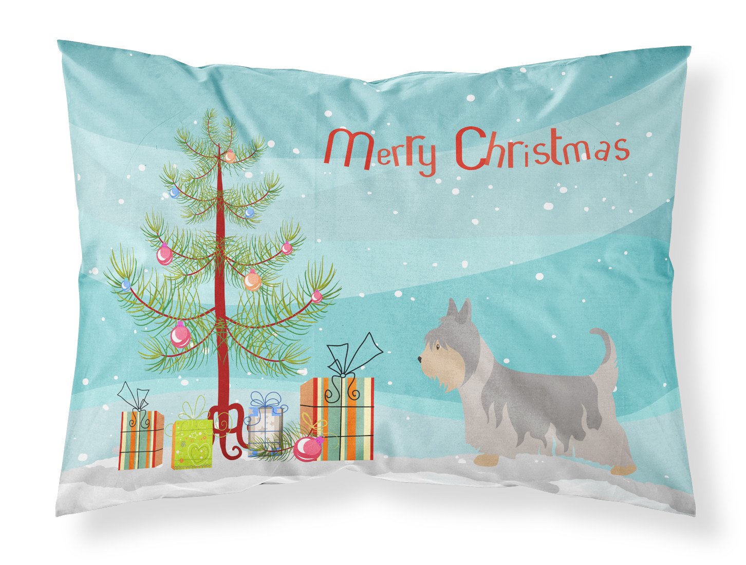 Australian Silky Terrier Christmas Fabric Standard Pillowcase BB8469PILLOWCASE by Caroline's Treasures