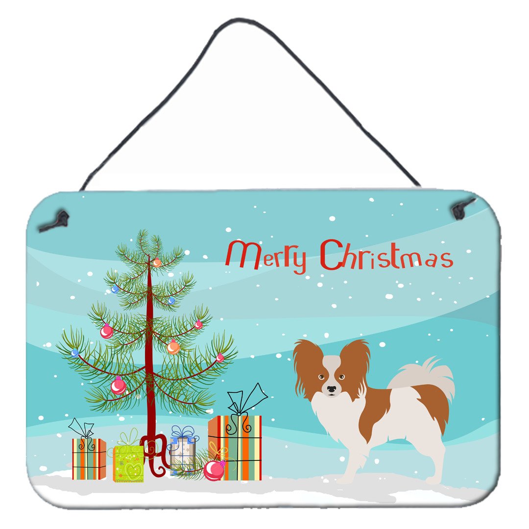 Papillon Christmas Wall or Door Hanging Prints BB8472DS812 by Caroline's Treasures