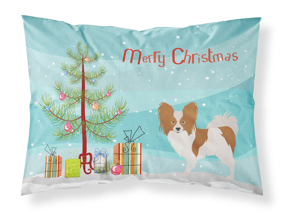 Papillon Christmas Fabric Standard Pillowcase BB8472PILLOWCASE by Caroline&#39;s Treasures
