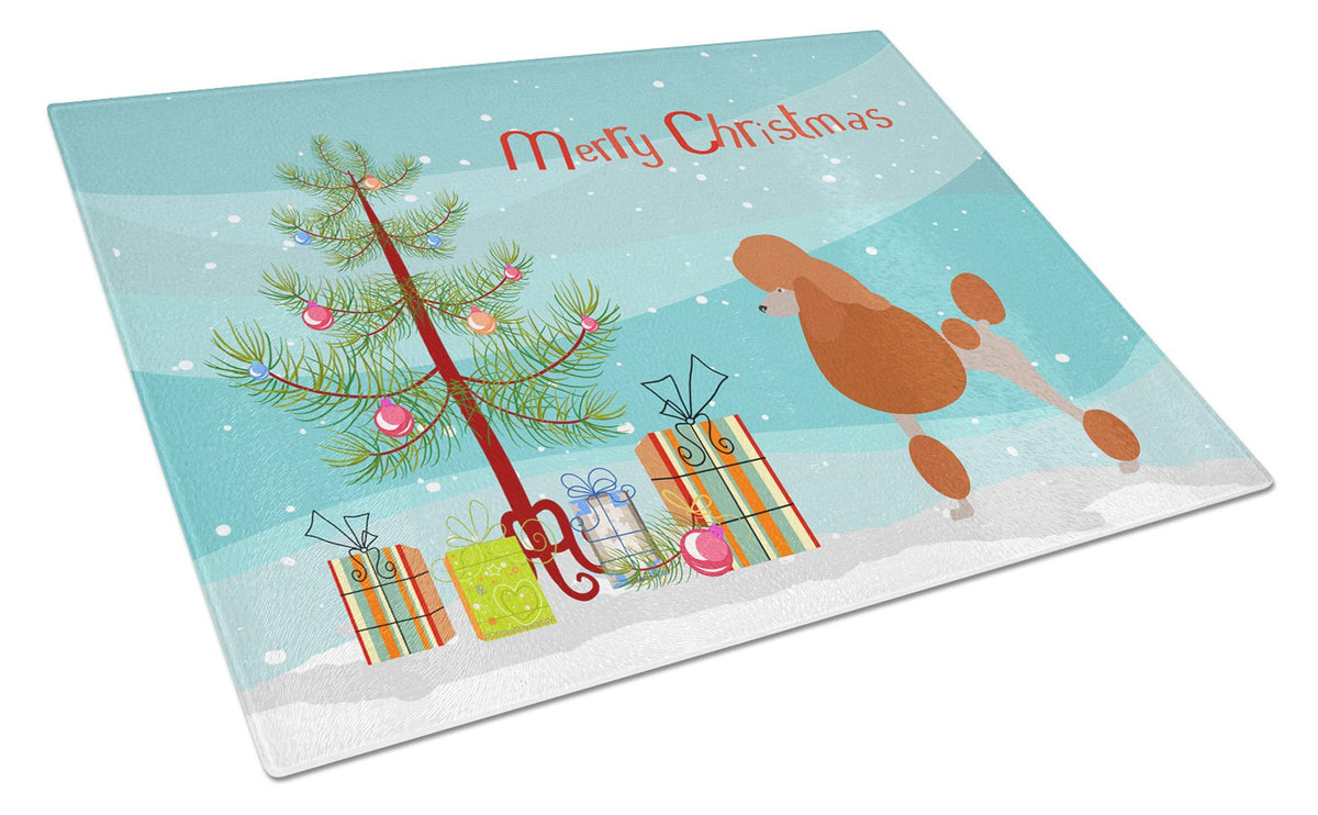 Royal Poodle Christmas Glass Cutting Board Large BB8473LCB by Caroline&#39;s Treasures