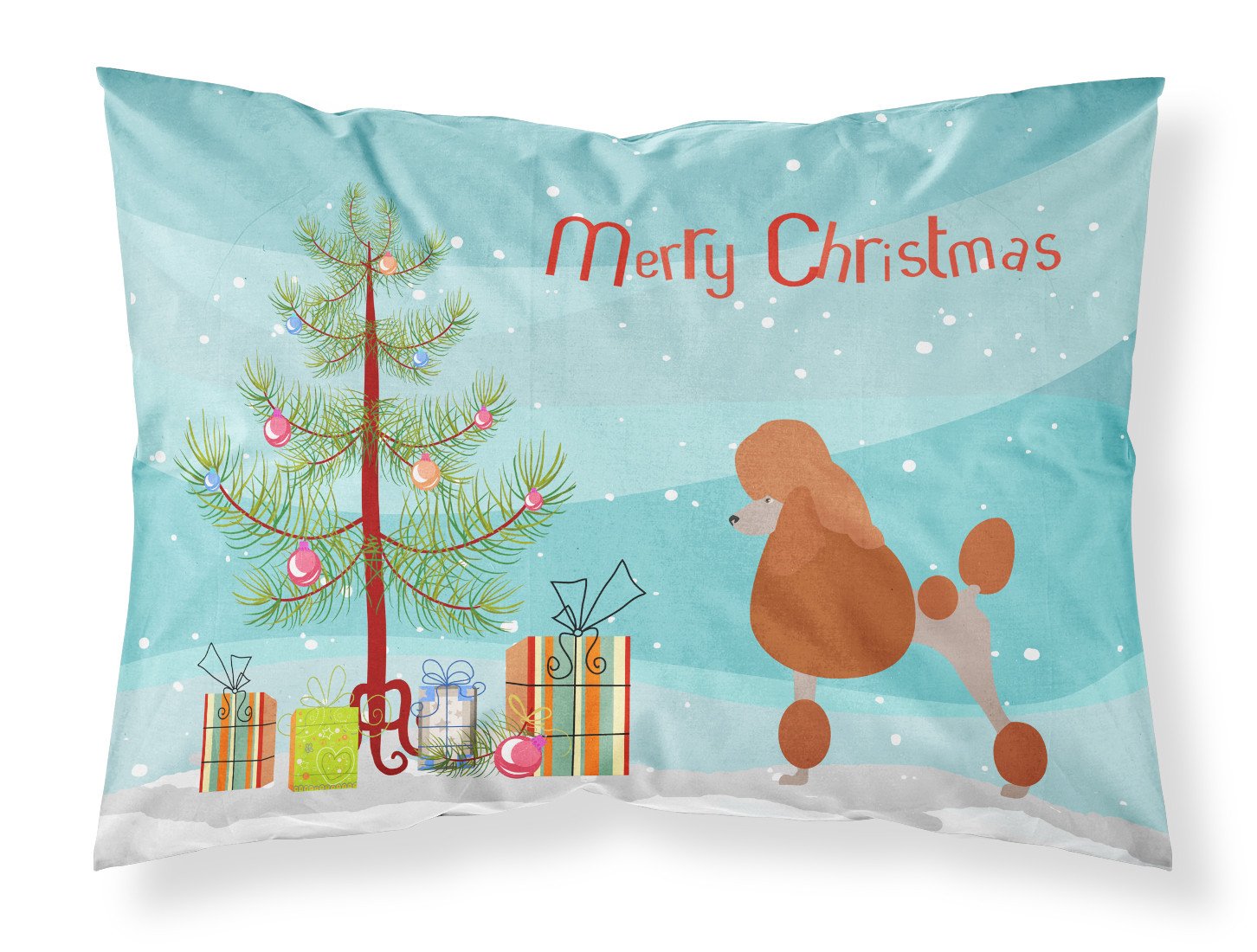 Royal Poodle Christmas Fabric Standard Pillowcase BB8473PILLOWCASE by Caroline's Treasures