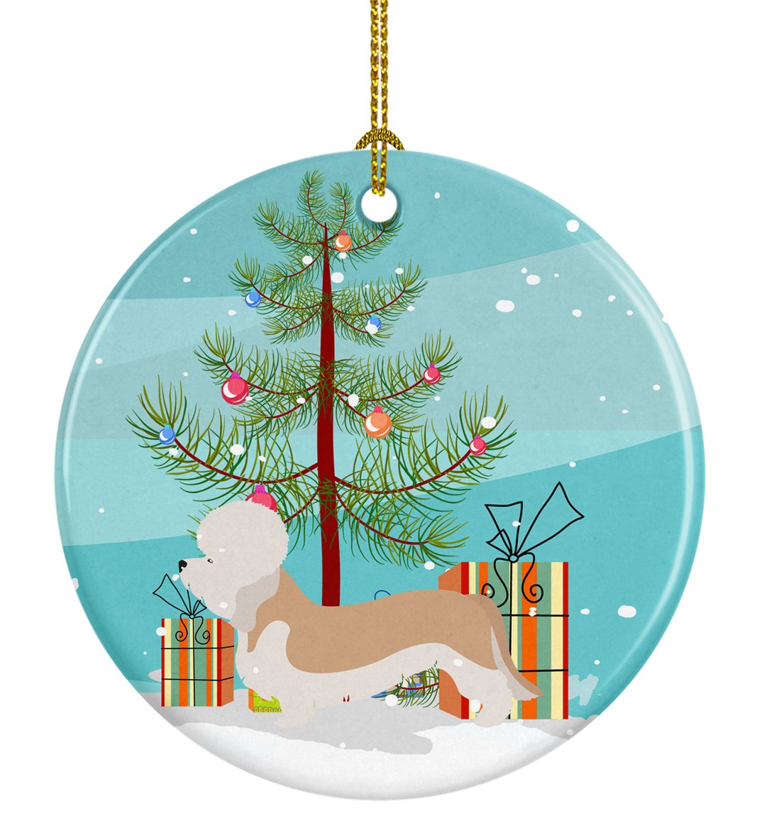 Dandie Dinmont Terrier Christmas Ceramic Ornament BB8474CO1 by Caroline&#39;s Treasures