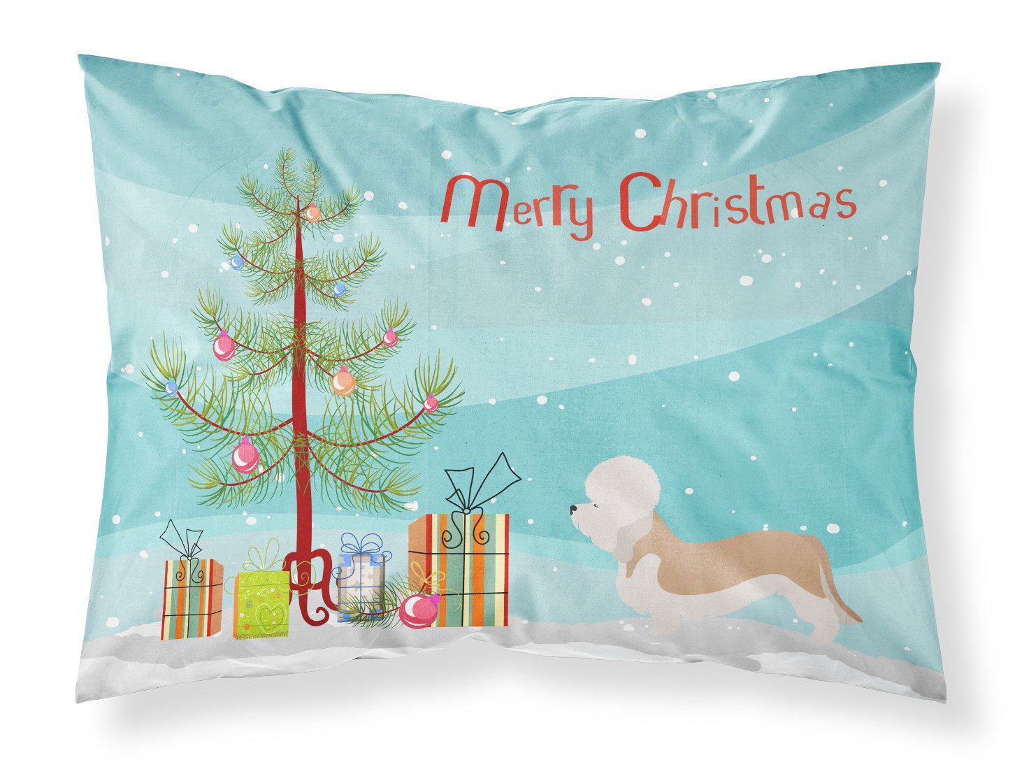 Dandie Dinmont Terrier Christmas Fabric Standard Pillowcase BB8474PILLOWCASE by Caroline's Treasures
