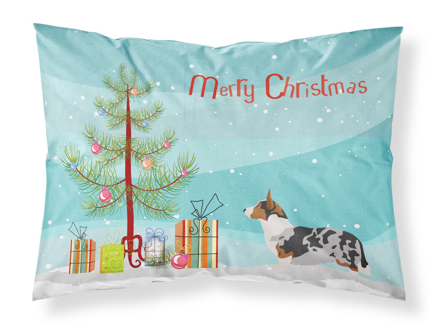 Welsh Corgi Cardigan Christmas Fabric Standard Pillowcase BB8475PILLOWCASE by Caroline's Treasures