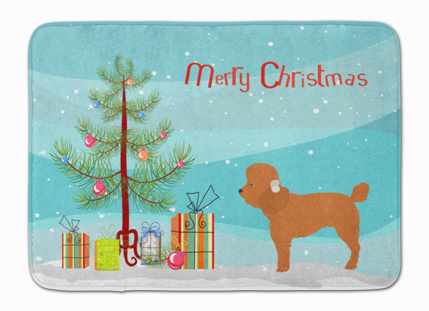 Toy Poodle Christmas Machine Washable Memory Foam Mat BB8478RUG - the-store.com