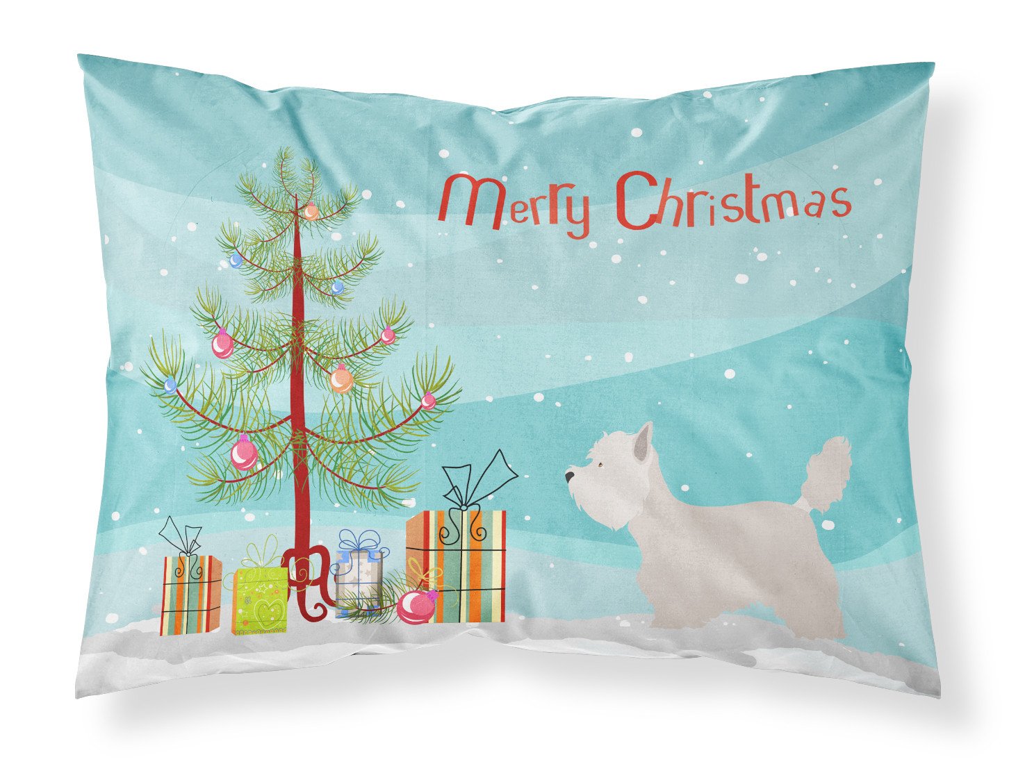 Westie Christmas Fabric Standard Pillowcase BB8480PILLOWCASE by Caroline's Treasures