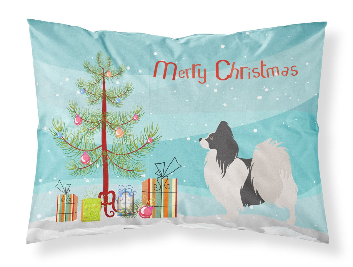 Papillon Christmas Fabric Standard Pillowcase BB8484PILLOWCASE by Caroline&#39;s Treasures