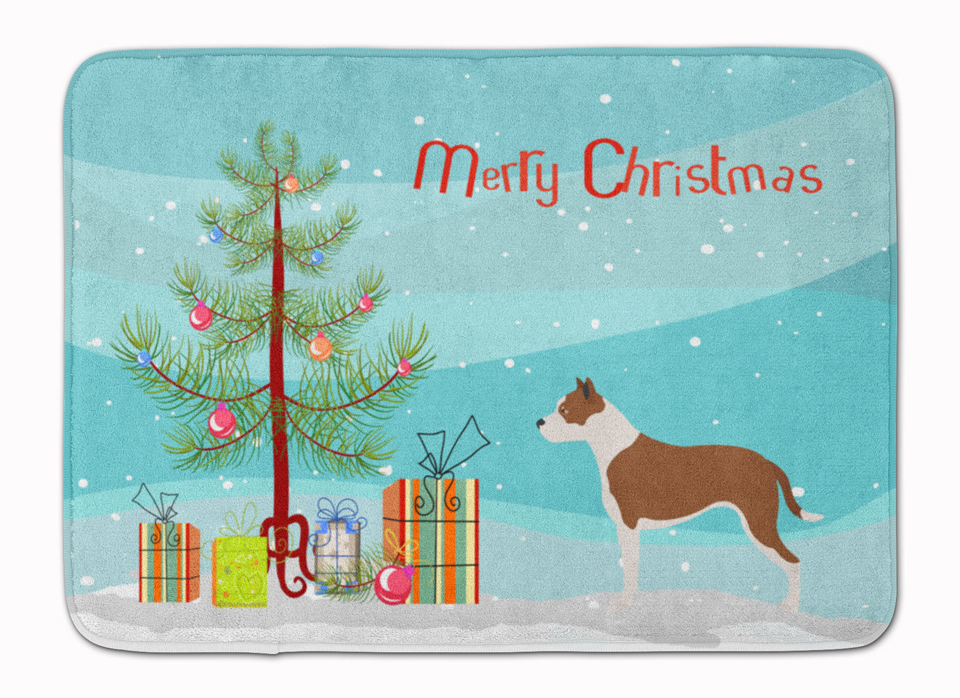 Pit Bull Terrier Christmas Machine Washable Memory Foam Mat BB8487RUG - the-store.com