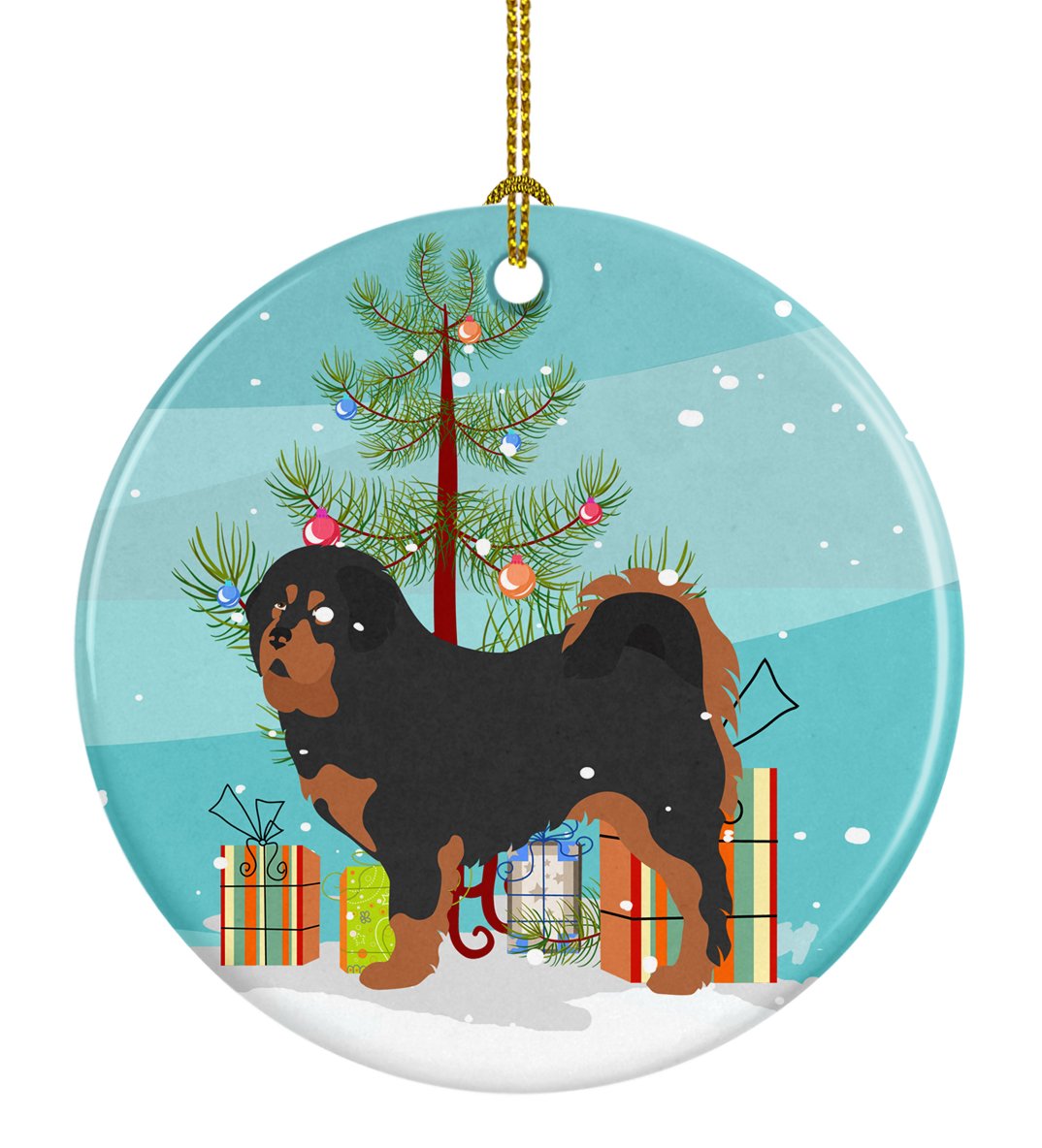 Tibetan Mastiff Christmas Ceramic Ornament BB8488CO1 by Caroline&#39;s Treasures